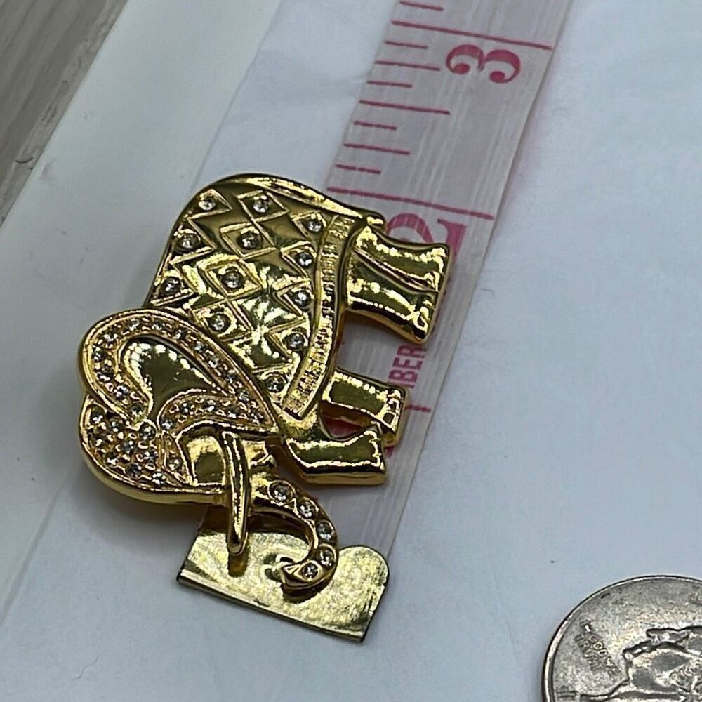 1980’s vintage Tora embellished elephant brooch - Picture 8 of 9